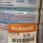 Nan HA Gold 2 $8.96, Karicare Stage 1 $8 Instore @ Woolworths (Toowong QLD)