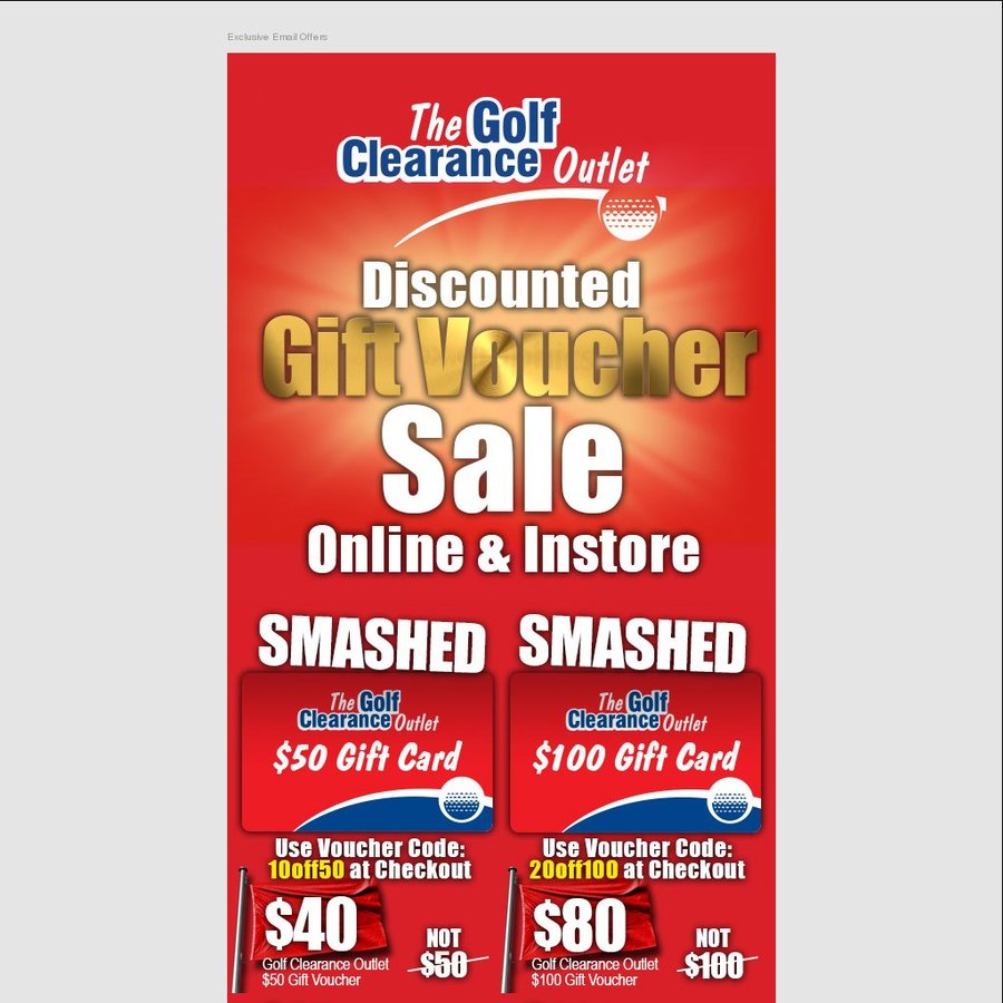 Golf clearance outlet 20 off giftcards ozbargain