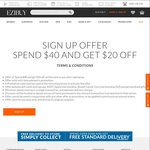 $20 off $40+ Spend (Free C&C) @ Ezibuy - Subscribe to Newsletter