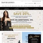 David Jones - 25% off Fashion, Shoes & Accessories + Further 10% off for DJ's Cardholders (Exclusions Apply) 
