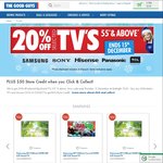 20% off Selected 55"+ TVs + $50 Store Credit for C&C @ The Good Guys