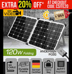 120w Folding Solar Panel Kit + Cable + Regulator + Bag $134.40 (RRP $599) + Free Shipping @ Outbax Camping on eBay