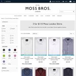 3 for $110 Moss London Shirts & Free Delivery @ Moss Bros