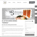 $5 After Work Drinks "Nomikai" at Saké Jr Bourke St VIC (5pm-7pm Weekdays)