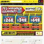 Soniq TV Sale: 65" UHD $698, 55" FHD $398, 65" FHD $598, 43" FHD $268 @ JB Hi-Fi (Dandenong Warehouse Only, VIC)
