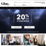 Glue Store 20% off Storewide (Exclusions Apply)