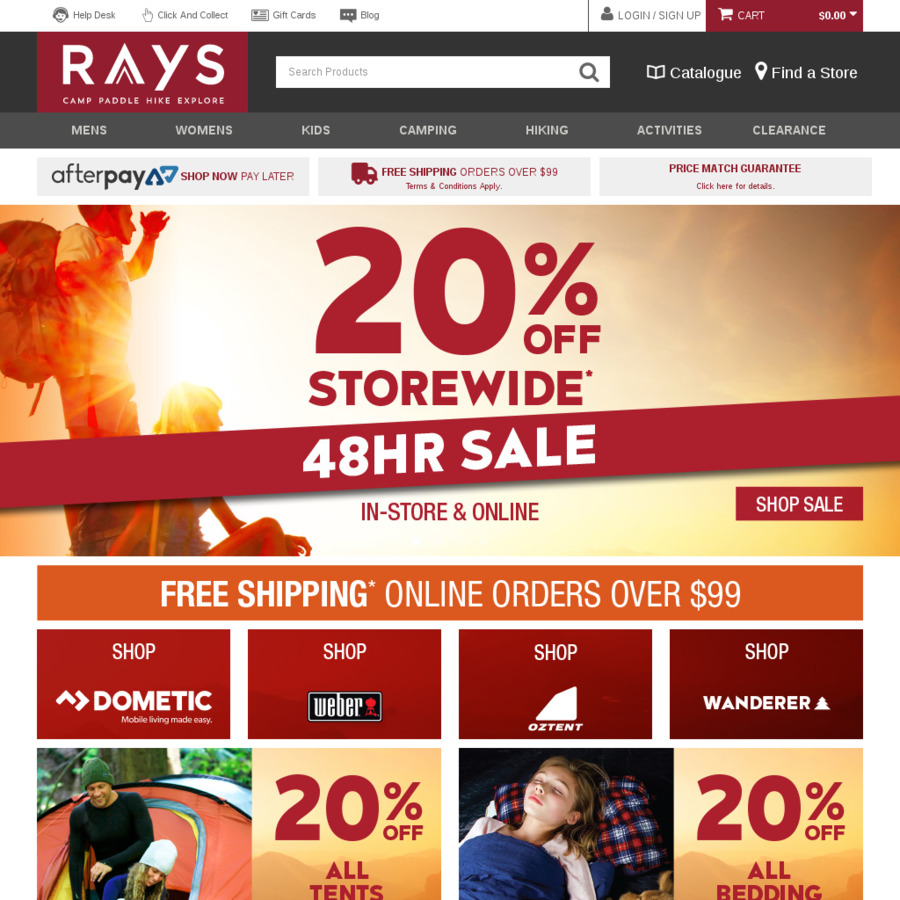 Rays Outdoors 20 off Storewide OzBargain