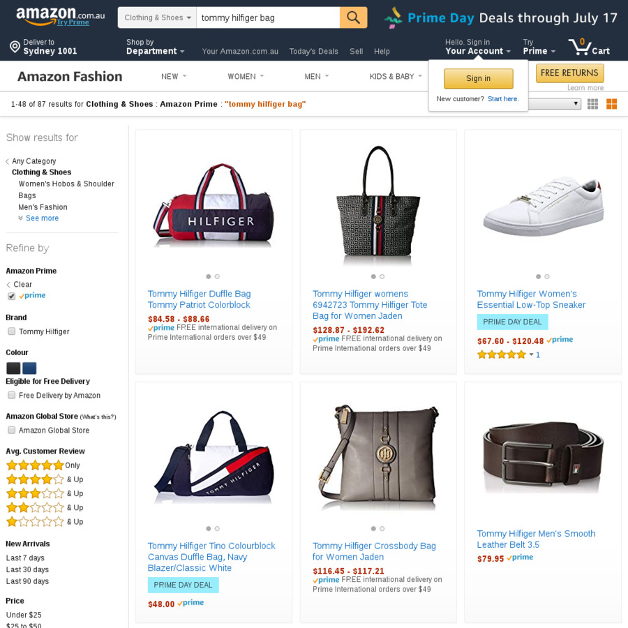 [Amazon Prime] 60% off on Select Tommy Hilfiger Canvas Bags ($48 Delivered) @ Amazon AU - OzBargain