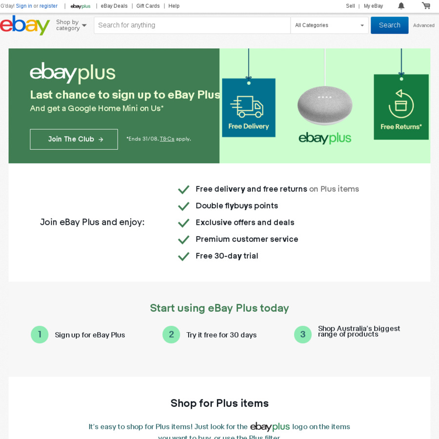 $20 eBay Gift Card When You Sign up to eBay Plus ($49 ...