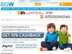 Spend over $50 at BigW Online Using PayPal and Get 10% Cashback