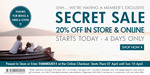 Kikki K - Secret Sale 7th-10th April - 20% Off Online and In Stores