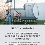 Win a Springfree Trampoline & $500 Gift Card from Seed Heritage