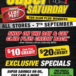 Spend $60 Get $10 Credit, Spend $100 Get $20 Credit @ Supercheap Auto (Club Plus Members)