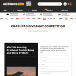 Win Crashpad Double Swag and Sleep System Worth $696 from Australia Wide 4WD