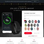 25% off 1 Year Memberships $284 (Was $388) and 25% off Accessories @ WHOOP Fitness Band