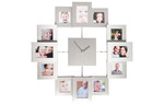 Family Wall Clock With 12 Silver Square Photo Frames $24.48