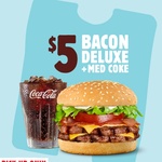 Hungry Jack's Bacon Deluxe + Med Coke $5 (Was $11.30) | Large Sundae $2 (Was $4.45) Pickup @ Hungry Jack's via App