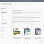 40% off Summer Quilt Range + $9.95 Delivery ($0 with $149 Spend) @ Woolstar