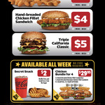 [QLD, NSW, SA, VIC] December Daily Deals $3-$5 (Every Mon to Wed) & All Week Deals via MyCarl's App @ Carl's Jr