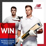 Win a New Balance Cricket Bat Signed by Pat Cummins and Steve Smith from INTERSPORT