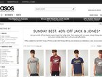 ASOS 40% off Jack & Jones Brand for 24 Hours Only‏