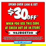 $30 off $300 Spend (in-Store or Online, Exclusions Apply) @ JB Hi-Fi