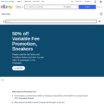 50% off Variable Fees on Sneaker Listings @ eBay AU