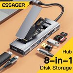 Essager USB-C 10Gbps Hub (M.2 NVMe/SATA, HDMI, PD100W, USB 3.2, SD/TF) US$29.49 (~A$43.89) Shipped @ Essager Official AliExpress