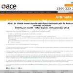 ADSL 2+ 500GB Home Bundle with Local/National/Calls to AU Mobiles Included - $59.95 Per Month