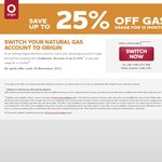 22% off Your Natural Gas Base Usage (+ 3% Extra) @ Origin (NSW) - 12 Month Contract