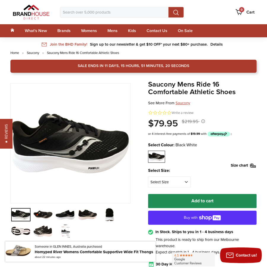 Saucony Ride 16 Mens Shoes $59.95 (RRP $219.95) + Shipping @ Brand ...