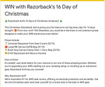 Win 1 of 16 Prizes Inc. Neoprene Seat Covers or Duffle Bags or Canvas Camp Chair or $100 Store E-Vouchers from SEN + Razorback