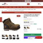 Timberland Mens Pro Ballast Steel Toe Leather Work Boots $99.95 + Shipping (RRP $229.95) @ Brand House Direct