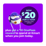 Join OnePass for $20 & Get $10 Bonus Reward to Spend in-Store at Kmart within 30 Days @ OnePass