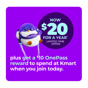 Join OnePass for $20 & Get $10 Bonus Reward to Spend in-Store at Kmart/Bunnings/Officeworks/Target within 30 Days @ OnePass