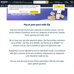 [Prime] $15 off on $150+ Spend on Eligible Orders When You Pay with Zip Pay, Zip Plus or Zip Money @ Amazon AU