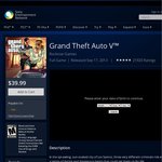 Grand Theft Auto V (Digital Download) $39.99 from US PlayStation Store