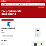 Telstra Elite MF60 Wi-Fi Prepaid Modem (Unlockable) + 1GB Data $15 @ Coles