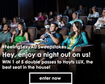 Win 1 of 5 Hoyts Lux Double Passes from FeelingSexy, Draw 4 August