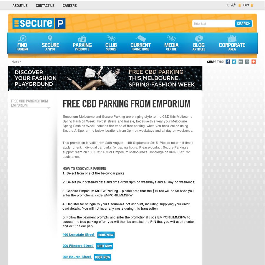 FREE Melbourne CBD Parking (From 3pm Weekdays, All Day Weekend, 28 Aug 4 Sep) Secure Parking
