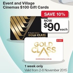 10% off Village And Event Cinemas $100 Gift Cards $90 @ Australia Post - Ends This Sunday