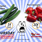 Continental Cucumber $0.05 Each and Red Capsicums $0.30 Per Kg 19th Nov Only (Wantirna South VIC)