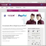 Up to 10% off Qatar Airways Flights - Pay with PayPal