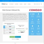 Multi-Domain Wildcard SSL Certificate $204 AUD, Extra Wildcard: $85 @ SSL Trust