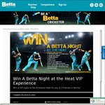 Win 1 of 4 VIP Tickets to Brisbane Heat (Inc Food, Drink Jersey, Mini Mat) $500 Travel Voucher from Betta