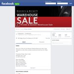 Up to 70% off Rhodes and Beckett Warehouse Sale 8-10 Sept (MEL) 300 Bridge Street, Port Melbourne VIC