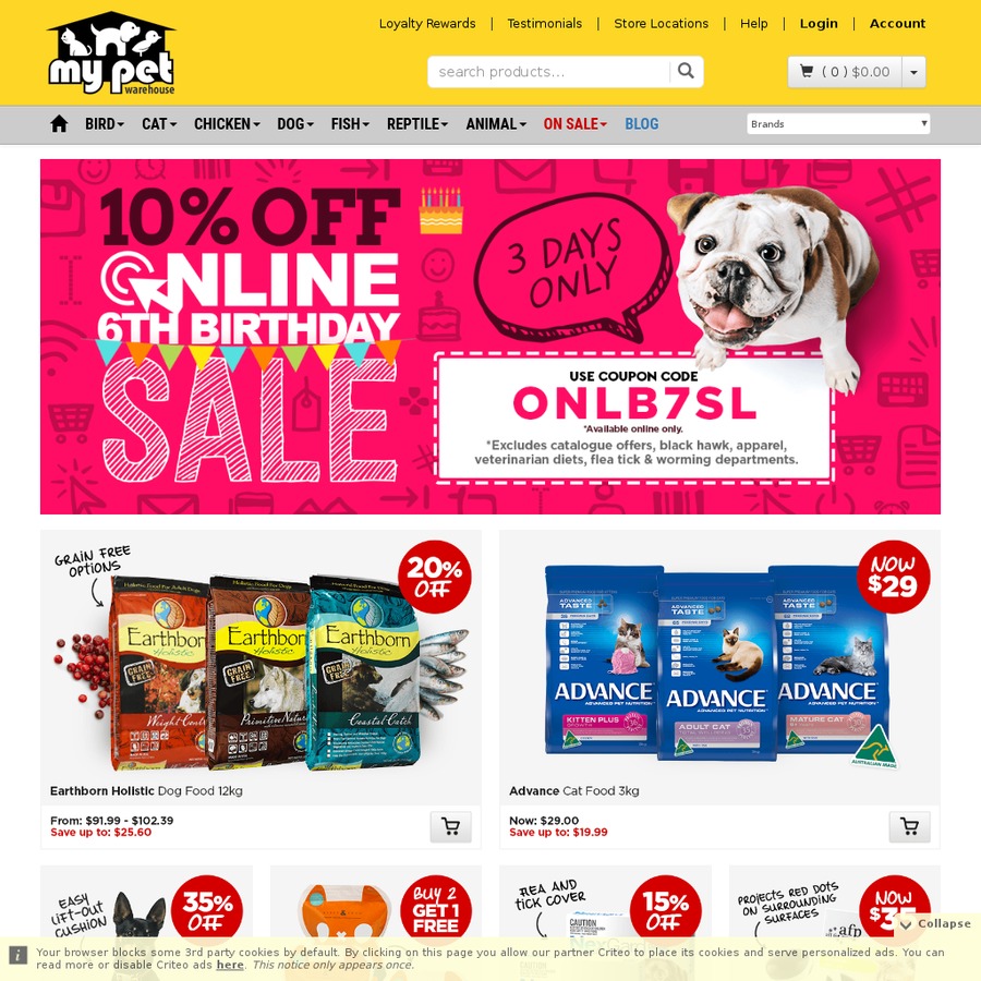 10% off Sitewide My Pet Warehouse Birthday Sale - OzBargain