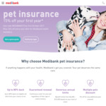 Medibank Pet Insurance 15% off