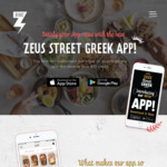 Free $10 Credit to Use at Zeus St Greek (NSW, WA, QLD, ACT)