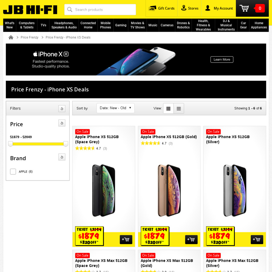 512gb Iphone Xs 1879 Xs Max 2049 Jb Hi Fi Ozbargain